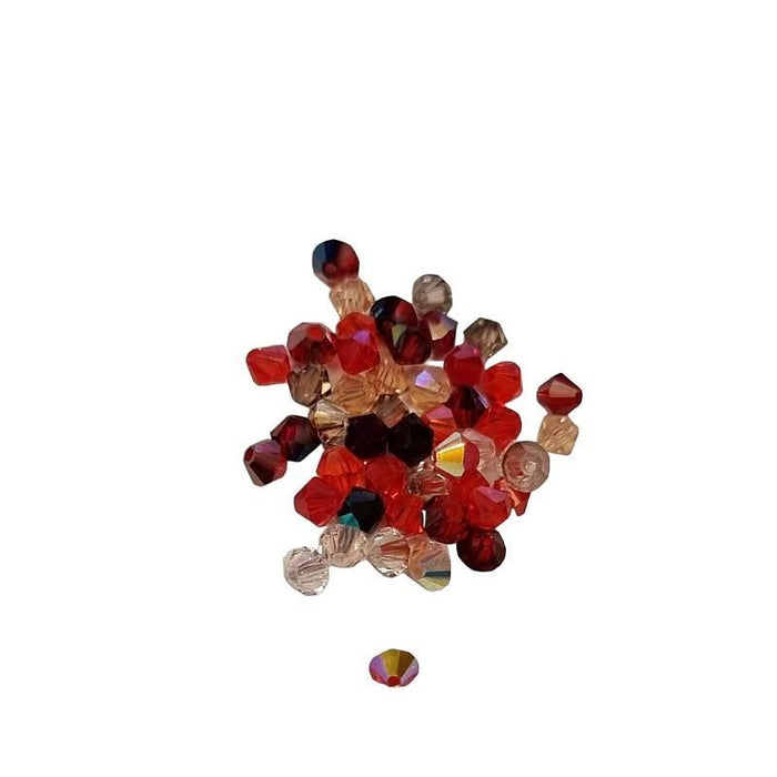 Tschechische  Bicone rot mix 4mm 48 Stück