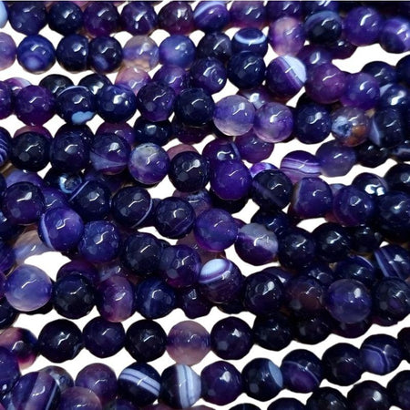 Achat facettiert gefärbt violett 8mm ca. 37cm 1 Strang