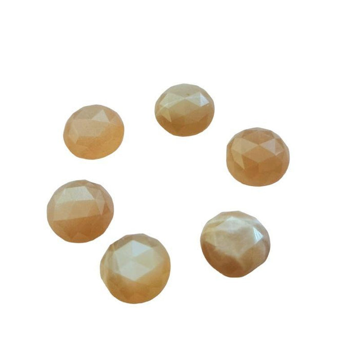 Cabochon Sunstone facettiert rosecut rund ca. 10mm 1 Stk.