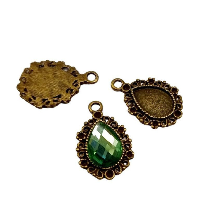 Cabochon Fassung "Eileen" Bronzefarben 25x17mm  5 Stück