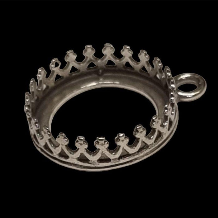 Kronen Schälchen geschwärzt 925 Silber 12mm 1 Stk.