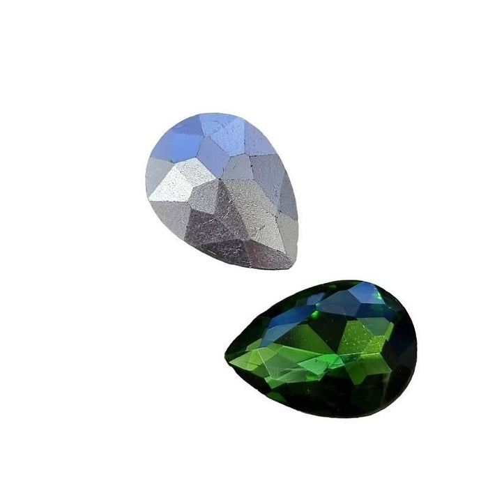 Rivoli Tropfen olivegrün 18x13mm 1 Stück