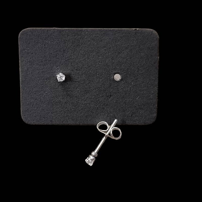 Bastel-Set Ohrstecker Edelstahl mit  2mm Zirkon zum Wählen 1 Paar – Bild 2