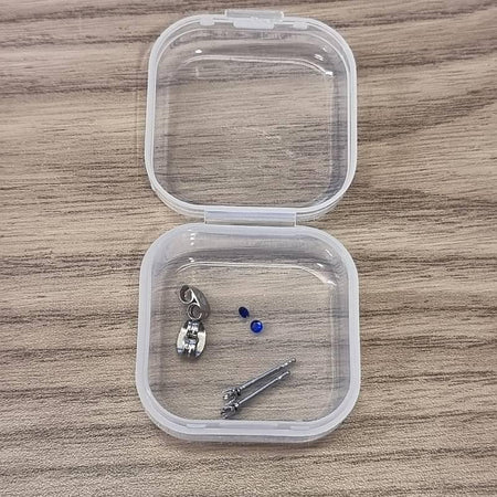 Bastel-Set Ohrstecker Edelstahl mit  2mm Zirkon zum Wählen 1 Paar