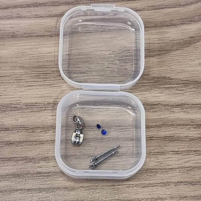 Bastel-Set Ohrstecker Edelstahl mit  2mm Zirkon zum Wählen 1 Paar