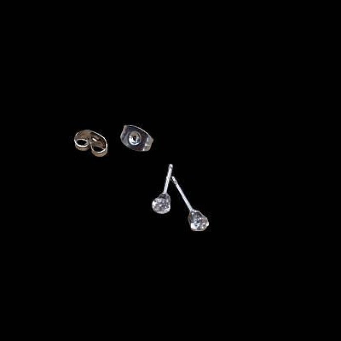 Kit de création de boucles d'oreilles en acier inoxydable avec zircon de 2 mm au choix, 1 paire