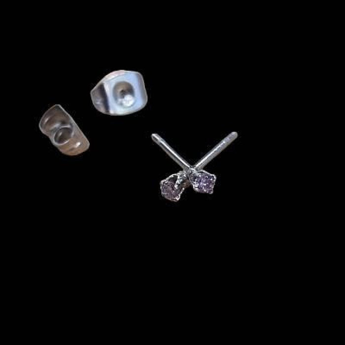 Kit de création de boucles d'oreilles en acier inoxydable avec zircon de 2 mm au choix, 1 paire