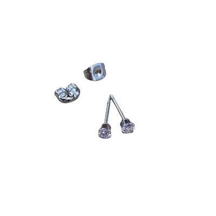 Kit de création de boucles d'oreilles en acier inoxydable avec zircon de 3 mm au choix, 1 paire