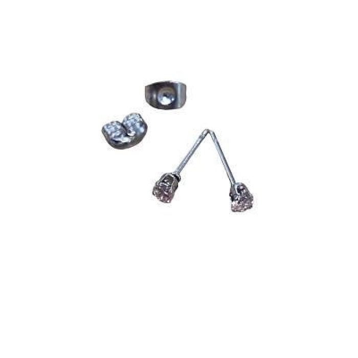 Kit de création de boucles d'oreilles en acier inoxydable avec zircon de 3 mm au choix, 1 paire