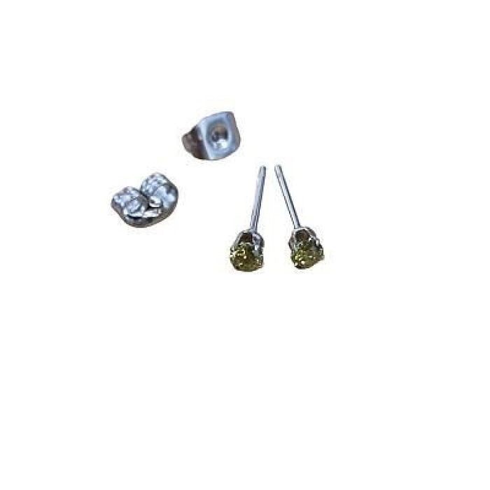 Kit de création de boucles d'oreilles en acier inoxydable avec zircon de 3 mm au choix, 1 paire
