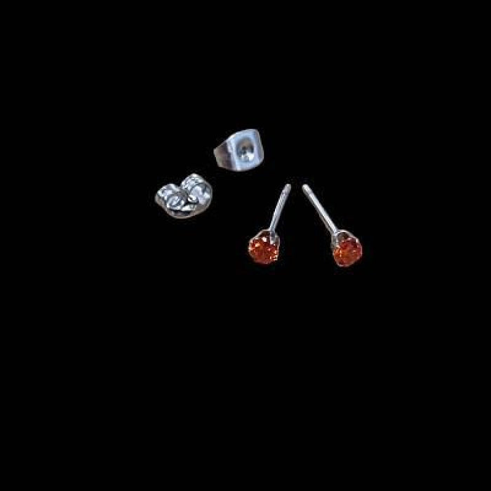 Kit de création de boucles d'oreilles en acier inoxydable avec zircon de 3 mm au choix, 1 paire