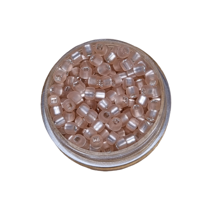 Rocaille 3,7mm #6 Pfirsich silverline matt ca. 16gr.