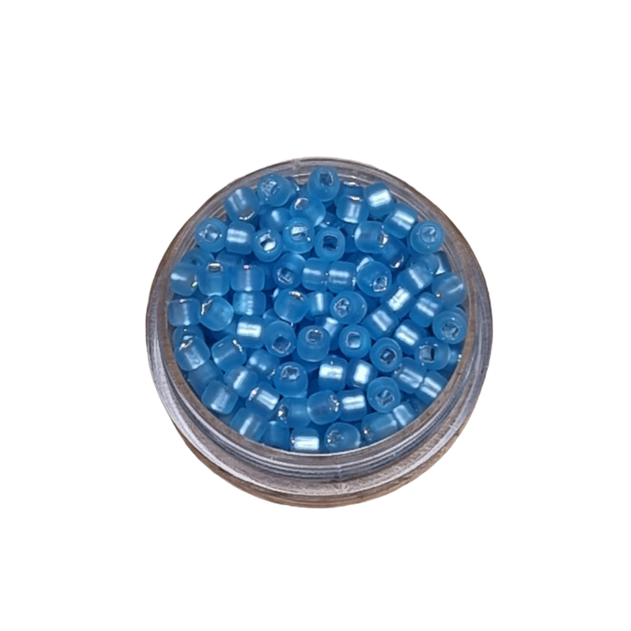 Rocaille 3,7mm #6 Aqua silverline matt ca. 16gr.