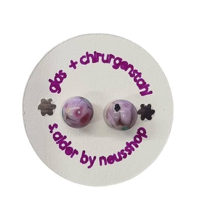 Ohrstecker Chirurgenstahl rosa mit Fritt   handgemacht