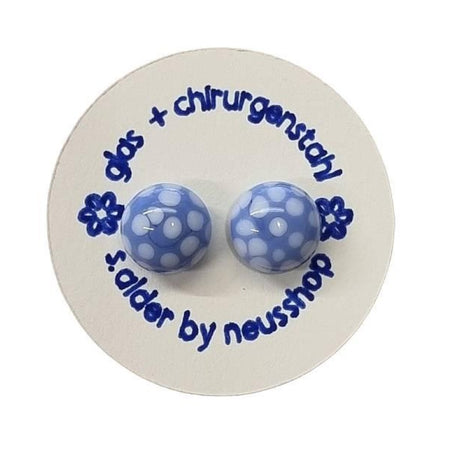 Ohrstecker Chirurgenstahl Lavendel mit Dotts  handgemacht