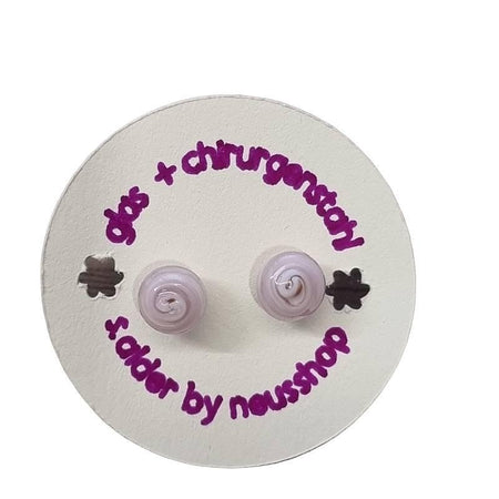 Ohrstecker Chirurgenstahl rosa Swirl  handgemacht