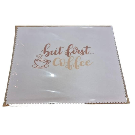 Brillentuch 15x18cm bedruckt "but first Coffee" 1 Stk
