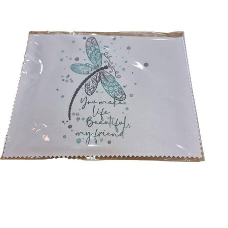 Brillentuch 15x18cm bedruckt "Libelle" 1 Stk