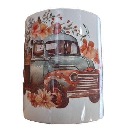 Kaffee Tasse Blumen Trucker bedruckt  1 Stk – Bild 2