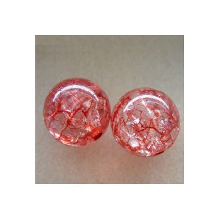 Acryl Perle gross Crash rot 20mm 1 Stück