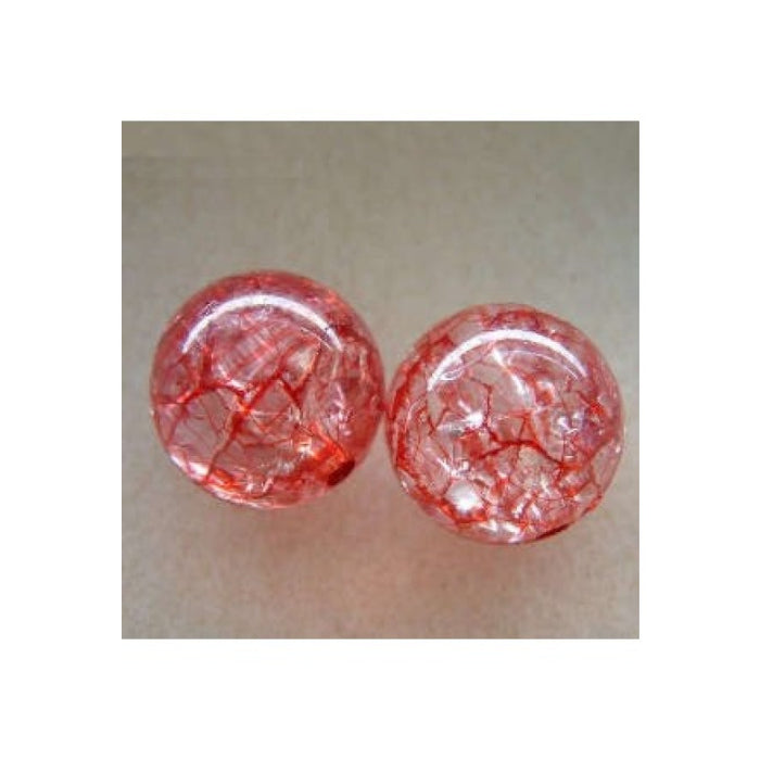Acryl Perle gross Crash rot 20mm 1 Stück