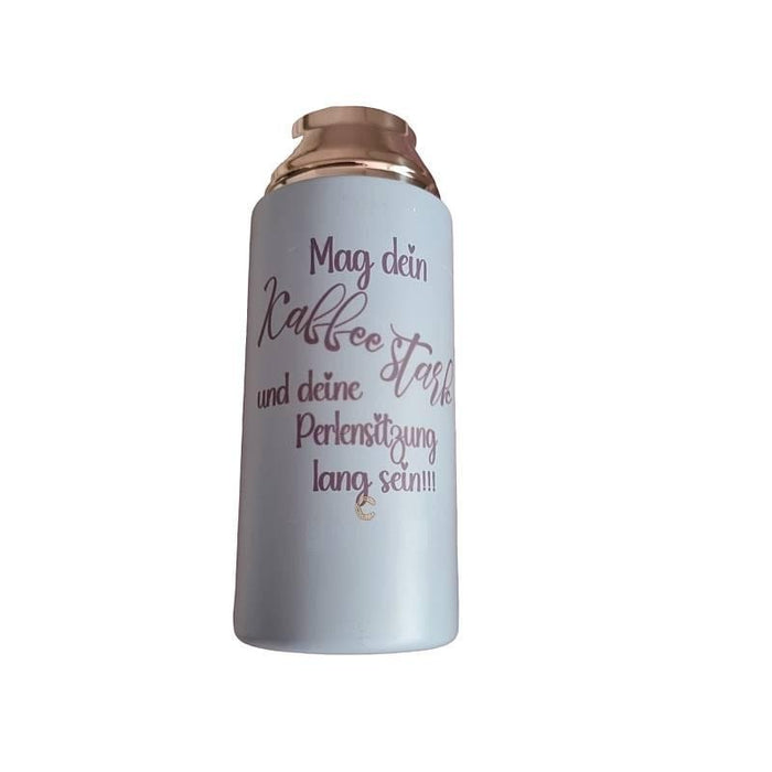 Thermosflasche Rosen Thermosflasche Rosen auf blau doppelseitig mag dein Kaffee 350ml 1 Stk