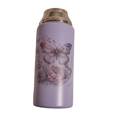 Thermosflasche Schmetterling Thermosflasche auf lila doppelseitig Enjoy...  350ml 1 Stk