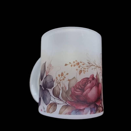 Glas Tasse matt Blumengarten rundum bedruckt  1 Stk – Bild 2