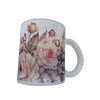 Glas Tasse matt Blumengarten rundum bedruckt  1 Stk