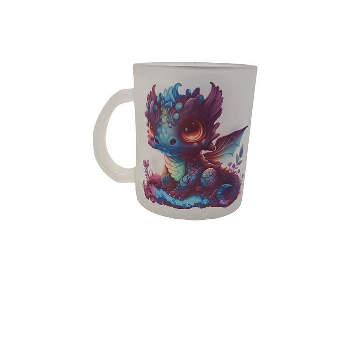 Glas Tasse matt Drachen rundum bedruckt  1 Stk – Bild 2