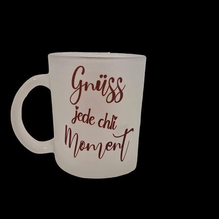 Glas Tasse matt Frau mit Schmetterlinge rundum bedruckt  1 Stk – Bild 2