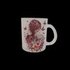 Glas Tasse matt Frau mit Schmetterlinge rundum bedruckt  1 Stk