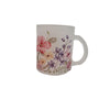 Glas Tasse matt Blumenwiese Libelle bedruckt  1 Stk