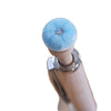 Kugelschreiber mit Handgefertigter Aqua Glas Blume mit Zirkon 1 Stk