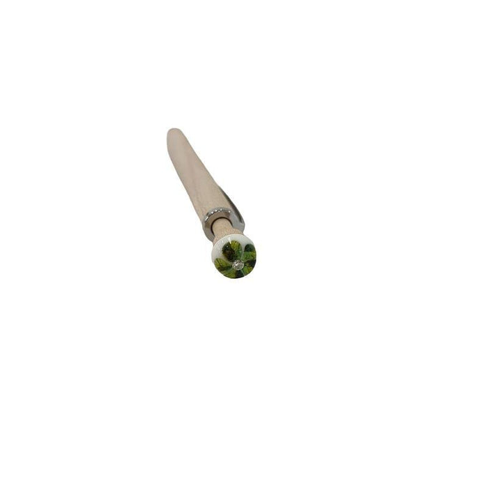 Kugelschreiber mit Handgefertigter grün Glas Blume mit Zirkon 1 Stk – Bild 2