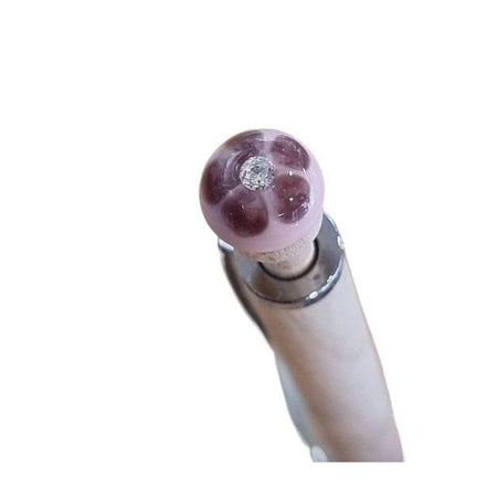 Kugelschreiber mit Handgefertigter rosa amethyst Glas Blume mit Zirkon 1 Stk