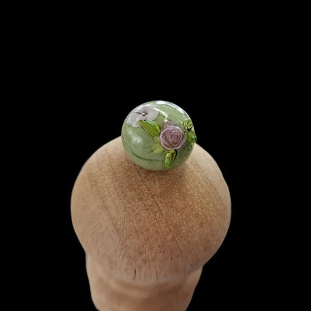 Glasaufsatz Unterglas Blümchen mit Rose  Salz / Pfeffermühle Swissmade 25cm