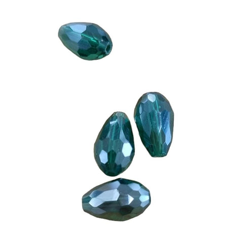 Glasschliff Tropfen Petrol 15x10mm 1 Stück