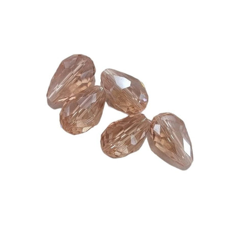 Glasschliff Tropfen Rosa 15x10mm 1 Stück