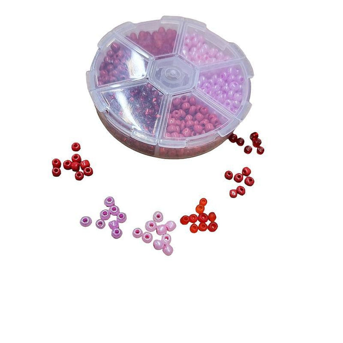 Set Rocailles 6 verschiedene rot 3-4mm