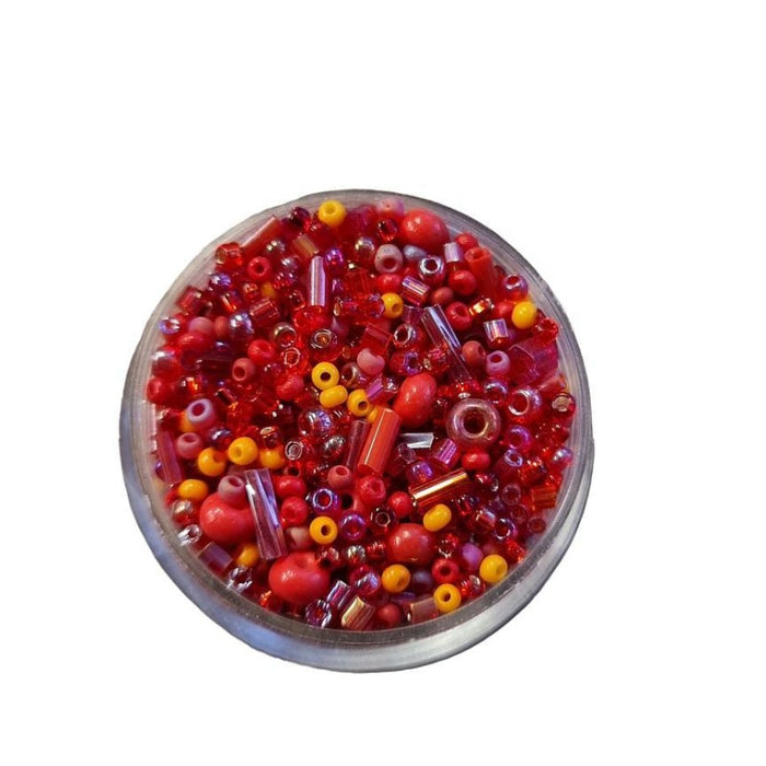 Rocailles Mix rot 2-4mm ca. 17gr.