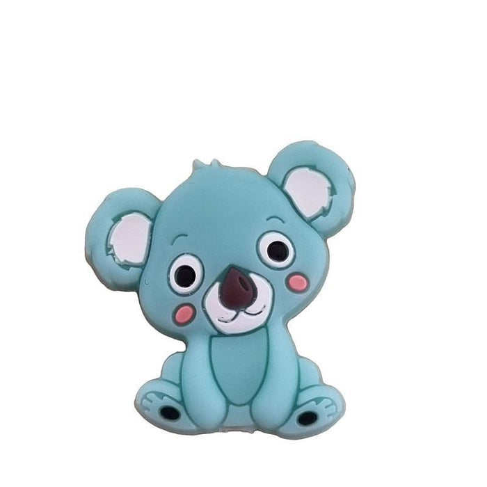 Koala in Türkis Silikon Perle 28x26mm