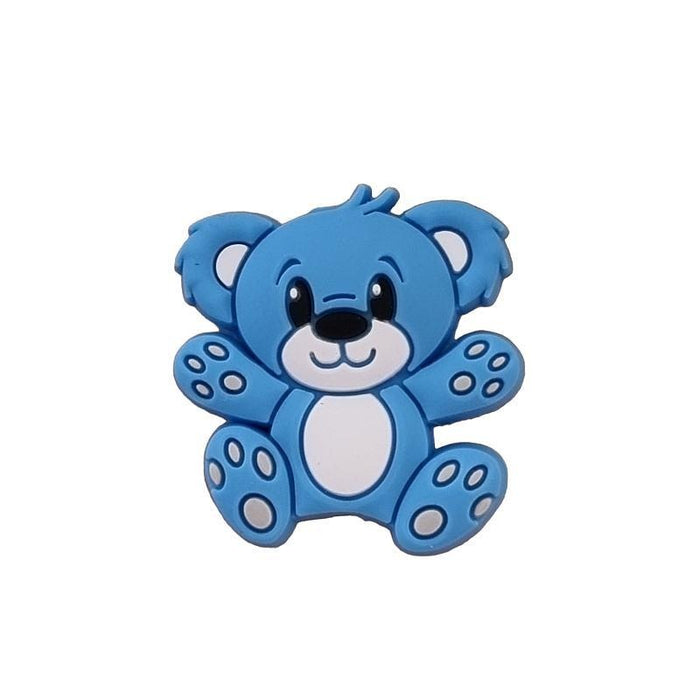 Bär in blau Silikon Perle 27x25mm