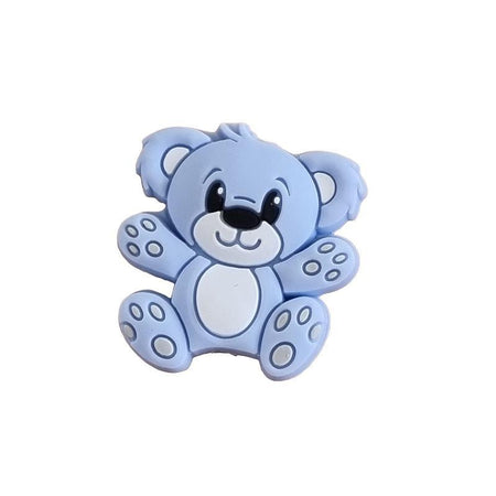 Bär in hellblau Silikon Perle 27x25mm