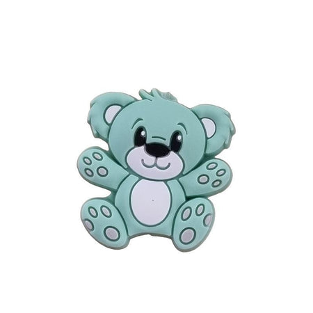 Bär in türkis Silikon Perle 27x25mm