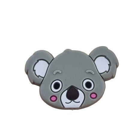 Koala Kopf grau Silikon Perle 27x36mm