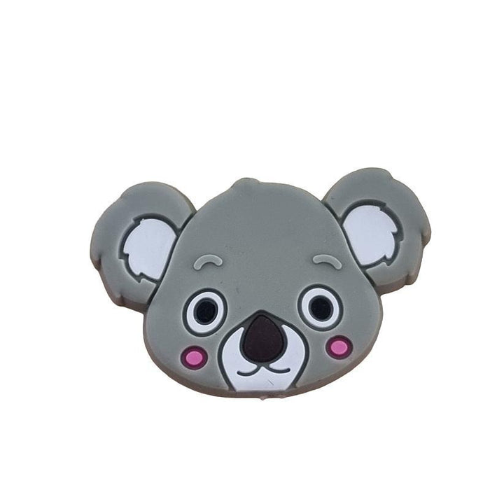 Koala Kopf grau Silikon Perle 27x36mm
