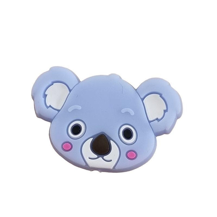 Koala Kopf hellblau Silikon Perle 27x36mm