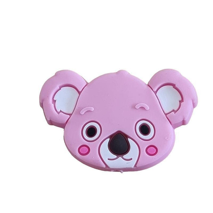 Koala Kopf rosa Silikon Perle 27x36mm