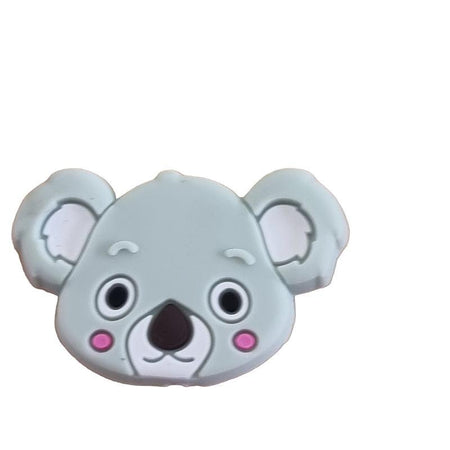 Koala Kopf hellgrün Silikon Perle 27x36mm